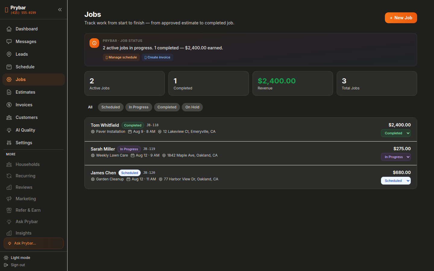 Prybar jobs — real app screenshot